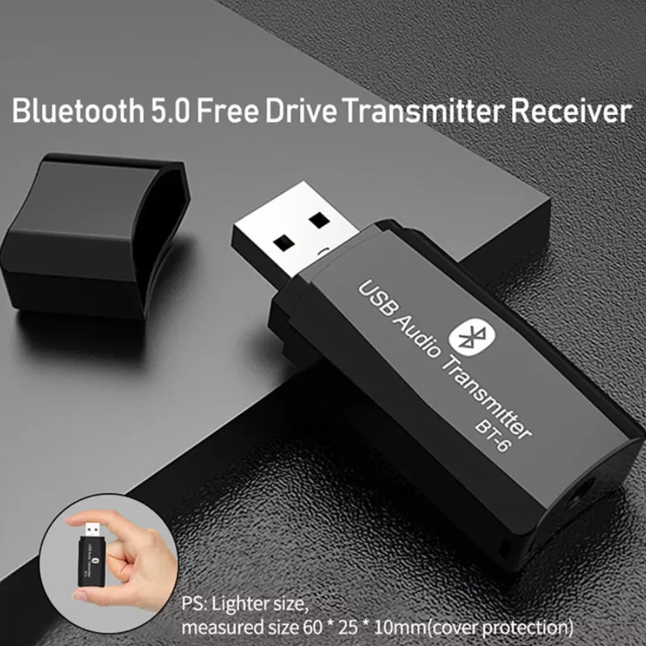 USB Bluetooth 5.0 AUX 3.5mm Receiver & Adapter 2 σε 1 Ασύρματο Dongle Αντάπτορας Bluetooth με Εμβέλεια 10m